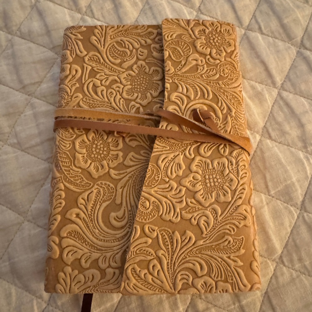 Embossed Tan Leather Journal